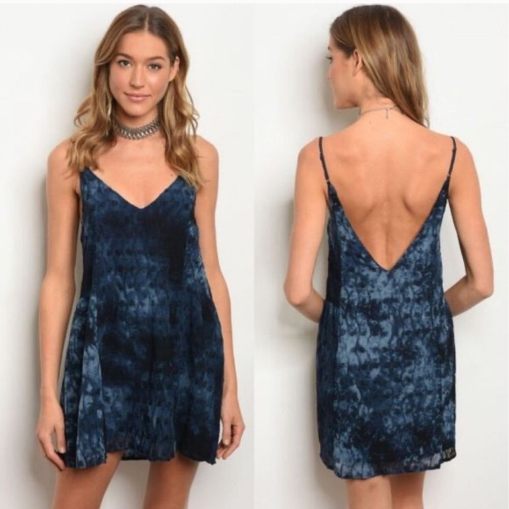 HoneyBelle Women Mini Oversized Lined Dress Size Small Blue Floral